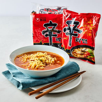 SHIN RAMYUM NOODLES (SPICY) 120GX5 PACK / 8-PACKS / 40PCS /  1 BOX